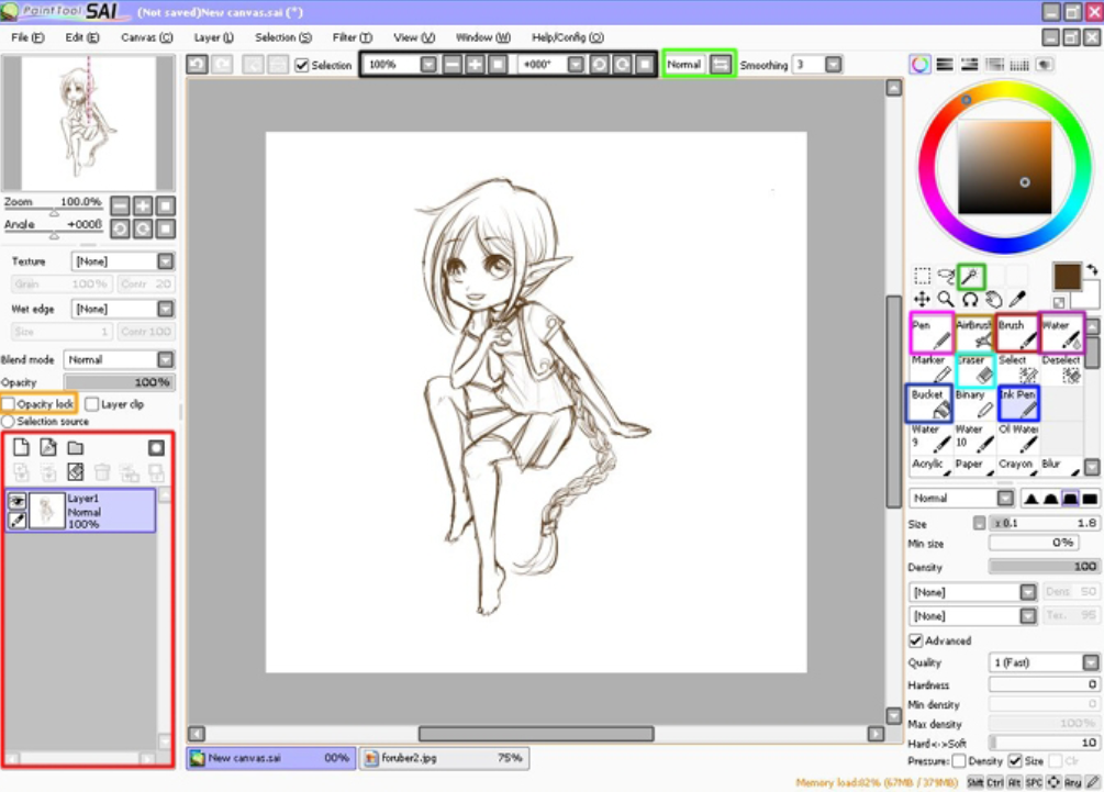 paint tool sai lineart brush deviantart pinterest