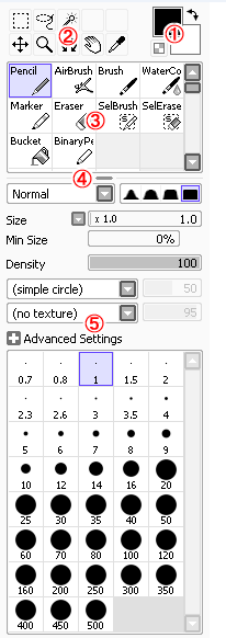 paint tool sai airbrush settings